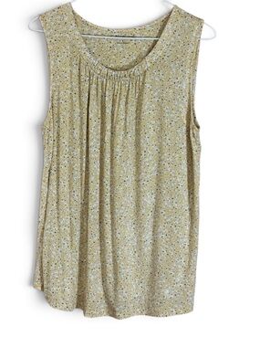croft & barrow Yellow Floral Scoop Neck Tank